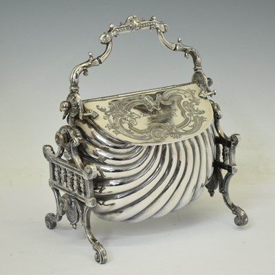 Lot 550 - Victorian silver plated double lidded biscuit box