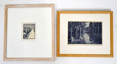 Lot 730 - Gwen Raverat (1885-1957) - Two woodcuts - 'Boys Bathing' and 'The Summit'