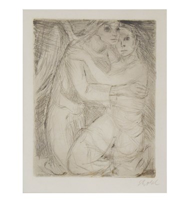 Lot 489 - Georg Ehrlich (1897-1966) - Drypoint etching - Two figures embracing