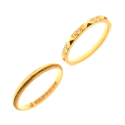 Lot 67 - Two 22ct gold wedding bands