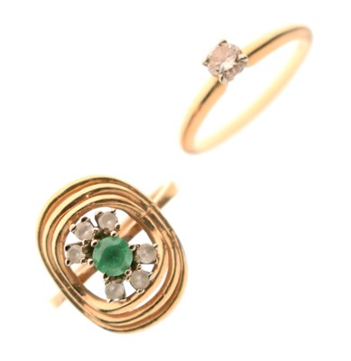 Lot 47 - Two 14K yellow metal dress rings