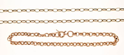 Lot 133 - 9ct gold belcher link chain and bracelet