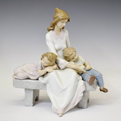 Lot 630 - Lladro - Porcelain figure group, 'Afternoon Nap', 6765