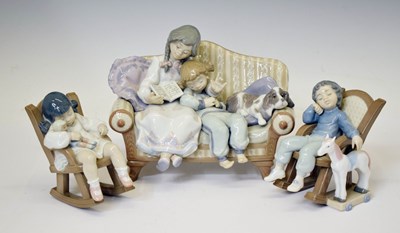 Lot 652 - Lladro - Three porcelain figures
