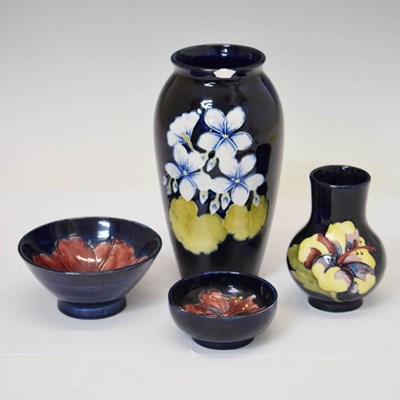 Lot 603 - Moorcroft - Footed ovoid vase and two bowls, etc