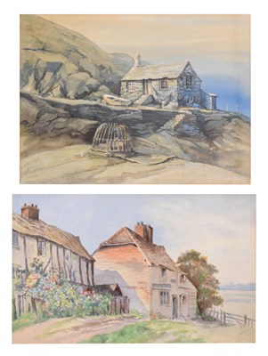 Lot 711 - Richard Slater (1927-2023) - Watercolour - Lobster Hut, Mullion, and one other