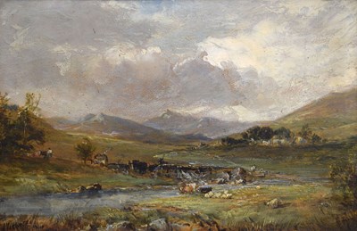 Lot 409 - Alfred Vickers (British,1786-1868) - Oil on canvas - 'Valley of the Llugwy'