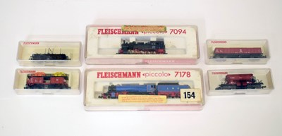 Lot 563 - Fleischmann - Two 'N' gauge railway trainset locomotives