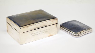 Lot 365 - Edward VII silver cigarette case, George VI silver table top box