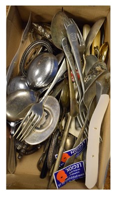 Lot 272 - Quantity of plated and other cutlery to include World War II and Weston-super-Mare examples