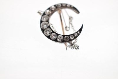 Lot 28 - Late 19th century diamond crescent brooch