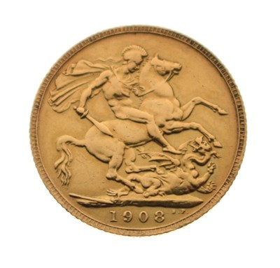Lot 441 - Edward VII gold sovereign, 1908