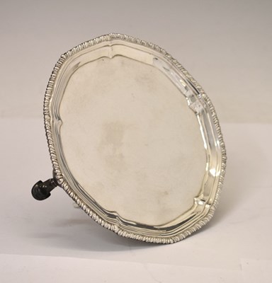 Lot 86 - George III silver card tray of circular form
