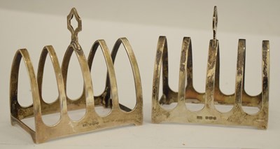 Lot 360 - Pair of George V silver toast racks