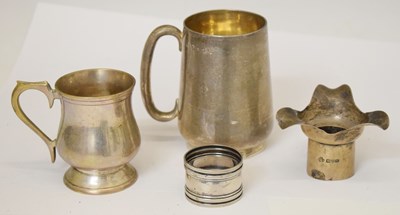 Lot 389 - Victorian silver mug, a George V silver candle sconce, etc