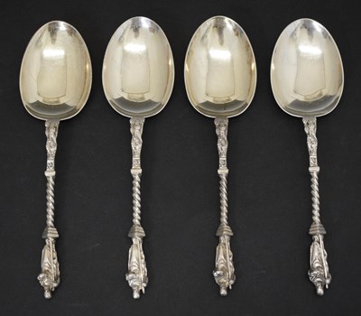 Lot 401 - Set of four Victorian silver Apostle spoons
