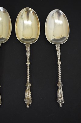 Lot 401 - Set of four Victorian silver Apostle spoons
