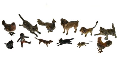 Lot 217 - Group of eleven Austrian cold painted bronze miniature animals