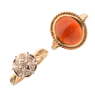 Lot 49 - Orange-coloured garnet 9ct gold ring