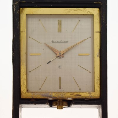 Lot 757 - Jaeger LeCoultre - Vintage gilt metal cased travel / desk clock