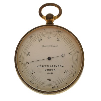Lot 748 - Late 19th / early 20th century Negretti and Zambra compensated pocket barometer
