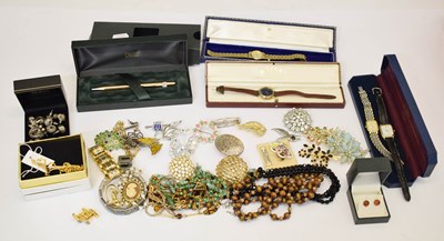 Lot 281 - Four lady's dress watches and costume jewellery