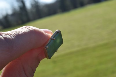 Lot 66 - Pair of unmarked yellow metal and jade cufflinks