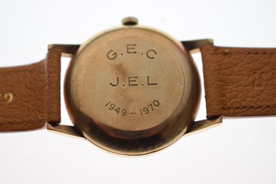 Lot 92 - Garrard - Gentleman's late 1960s 9ct gold case wristwatch