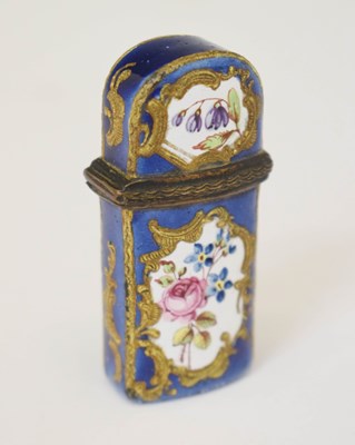 Lot 488 - Late 18th / 19th century enamel scent / perfume bottle case, of Bilston type