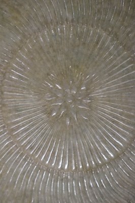 Lot 323 - Chinese celadon jade 'Chrysanthemum' dish