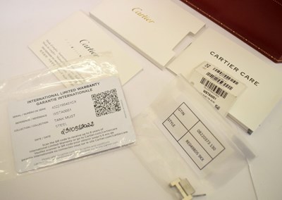 Lot 99 - Cartier - Lady's Tank Must bracelet watch, ref. 4322, circa 2022