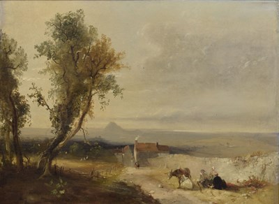 Lot 271 - Attributed to James Baker Pyne (British, 1800-1870) - Oil on canvas - Glastonbury