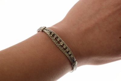 Lot 54 - Diamond 14ct white gold bracelet