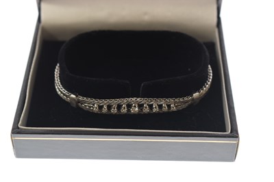 Lot 54 - Diamond 14ct white gold bracelet
