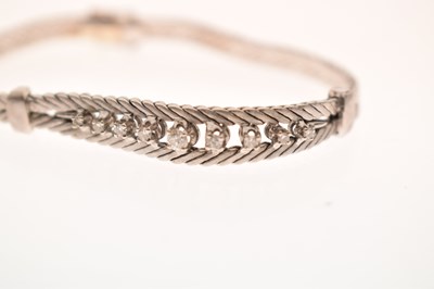 Lot 54 - Diamond 14ct white gold bracelet