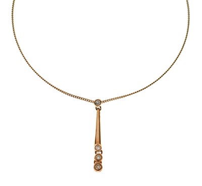 Lot 157 - Diamond set 9ct gold pendant necklace