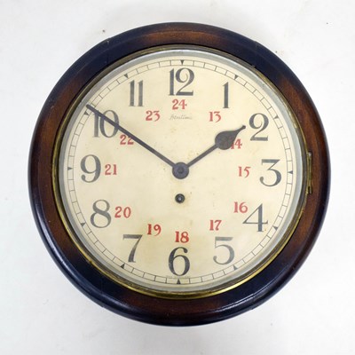 Lot 745 - Early 20th century mahogany framed single fusee circular wall clock, Bentima