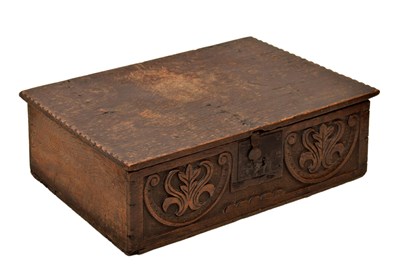 Lot 500 - Late 17th century carved oak Bible box