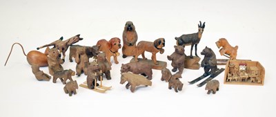 Lot 507 - Collection of carved wooden bears, etc