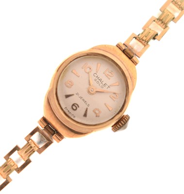Lot 331 - Chalet - Lady's 9ct gold cased bracelet watch
