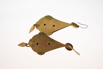 Lot 59 - Early Victorian paste and simulated pearl gilt earrings and brooch suite