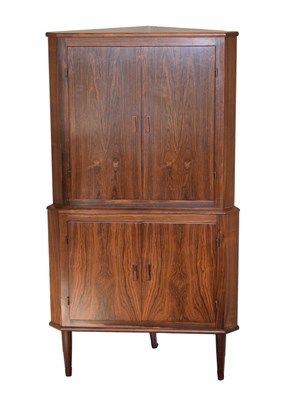 Lot 489 - Danish corner cabinet, circa 1970, in the manner of Gunni Omann