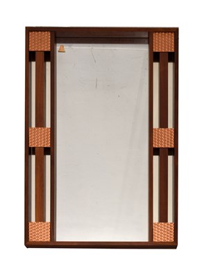 Lot 490 - 1970s Danish teak framed wall mirror