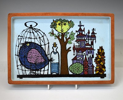 Lot 445 - Stig Lindberg (1916-1982) for Gustavsberg, Sweden - 'Karneval' series tray