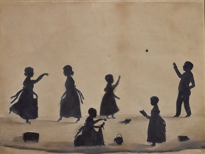 Lot 392 - Auguste Edouart (French, 1789-1861) - Group silhouette