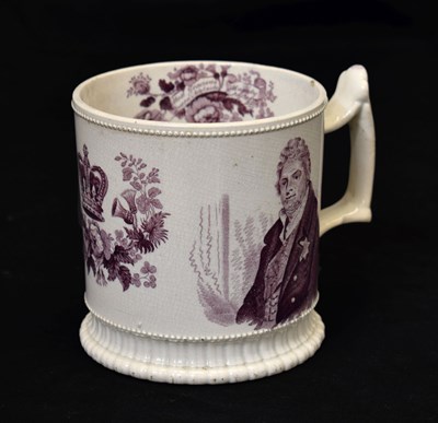 Lot 300 - William IV transfer-printed Royal Commemorative Coronation pottery mug