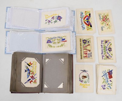 Lot 370 - Three albums of British and French First World War silk postcards