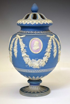 Lot 299 - Victorian two colour jasper pot pourri vase and cover