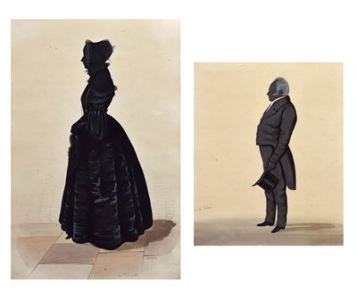Lot 393 - Two 19th century painted portrait silhouettes