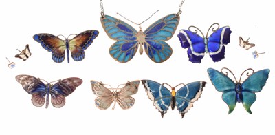 Lot 98 - Collection of enamelled butterfly jewellery